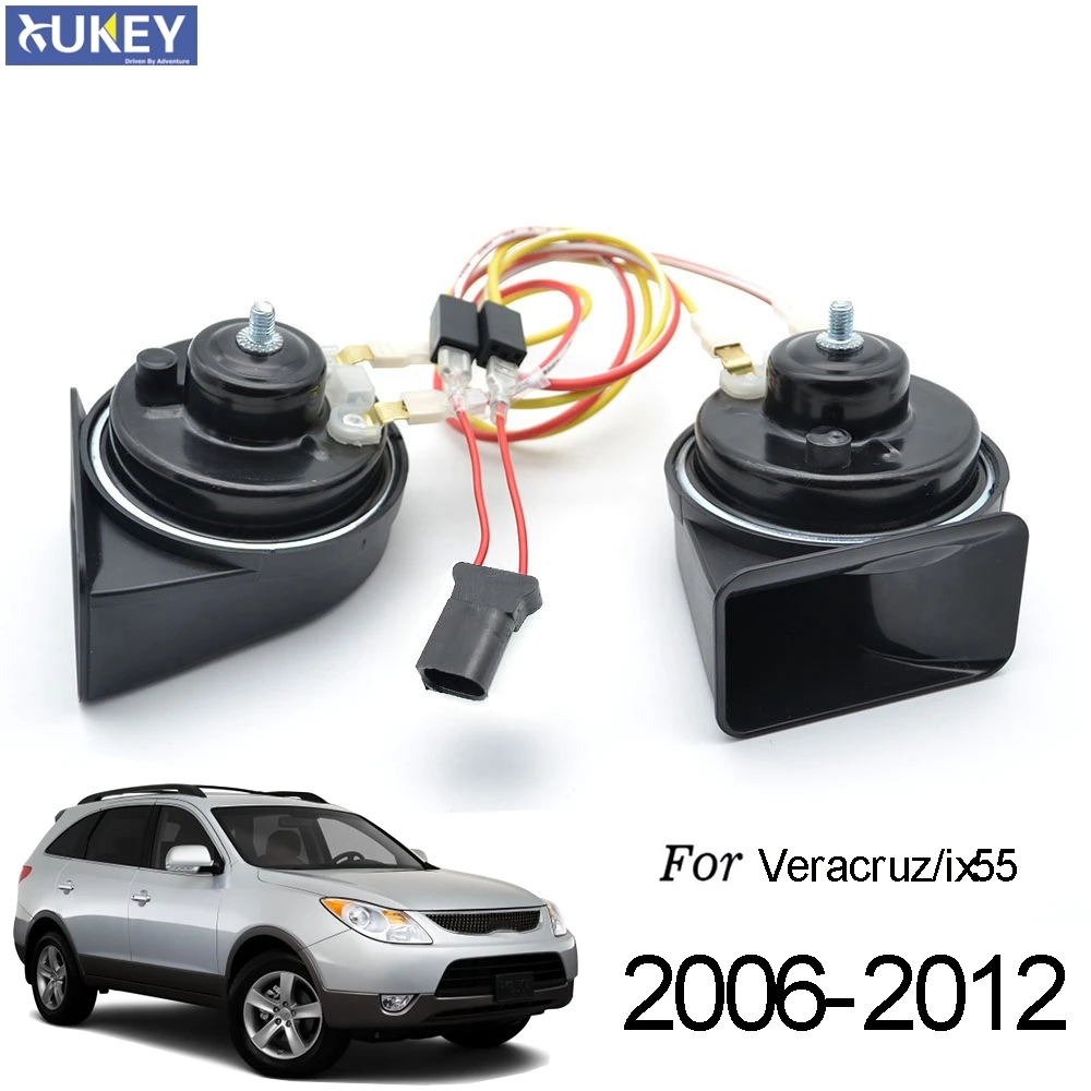 For Hyundai Veracruz 2007 2008 2009 2010 2011 2012 Snail Horn 12V 110-125db Loud Car Horn 410/510Hz Dual Tone Waterproof Horns