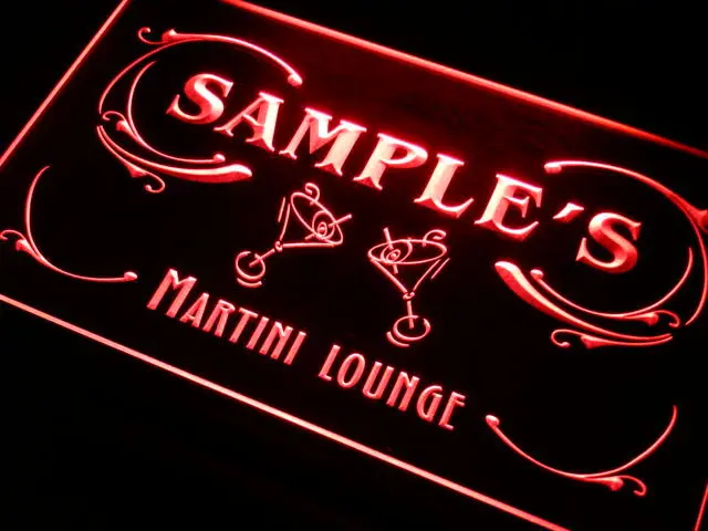 ti-tm Name Personalized Custom Martini Lounge Cocktails Bar Wine Neon Light Light Signs