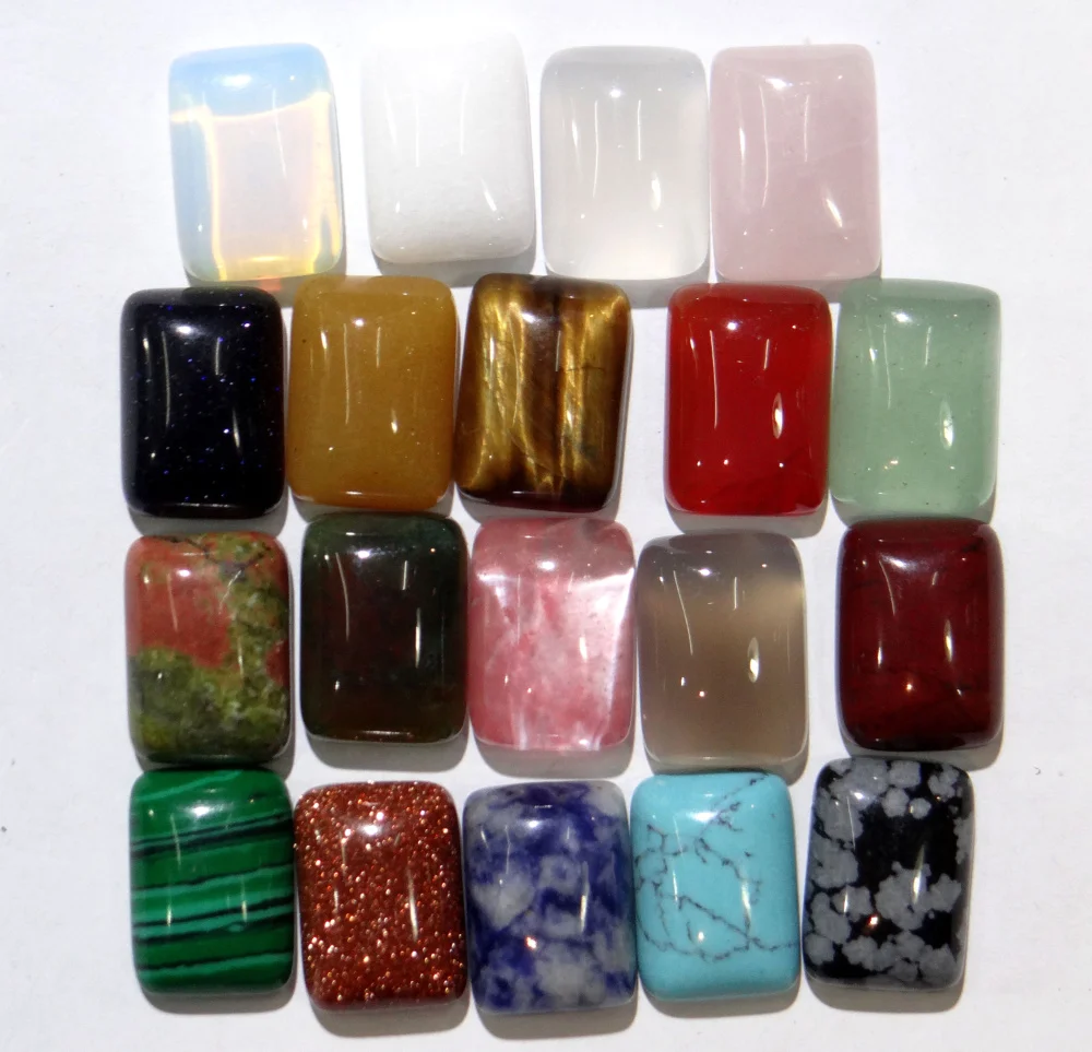 Wholesale Fashion Hot Selling Top Quality Natural Stone square Cabochon 10x14mm Stone Bead 50pcs/lot Free Shipping