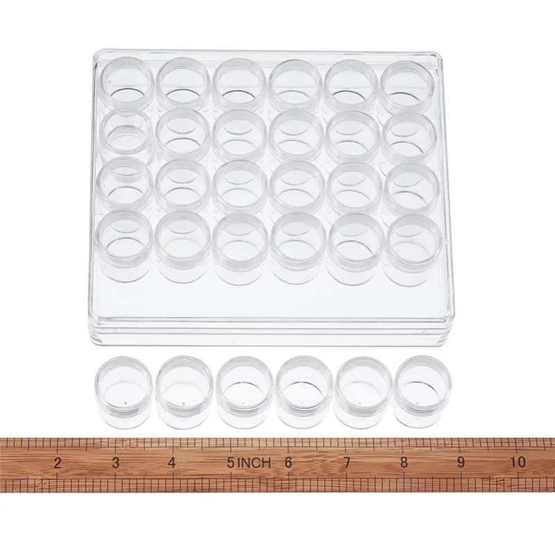 Контейнеры для хранения пластиковых бусин, 30 шт./коробка, маленькая банка для хранения ювелирных изделий, 13,5 см x 16 см x 3,5 см, бутылка: 26x29 мм