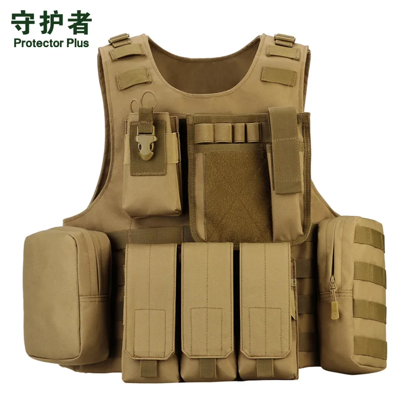 Army Amphibious Camouflage Tactical Vest  Field MOLLE Module Vest Professional CS Equipped Outdoors Army Fans Vest A5157