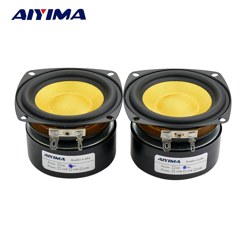 AIYIMA 2Pcs Audio Portable Speakers 3 Inch 4Ohm 25W Glass Fiber Midrange Bass loundspeaker For Stereo Home Theater System DIY