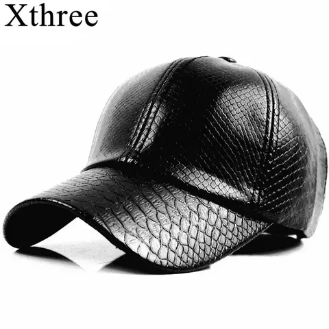 Fashion Faux Leather Baseball Cap for Women xthree