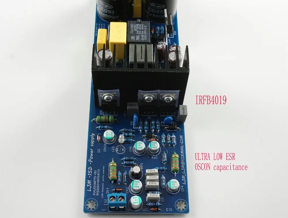 L15d irs2092irfb4019 300 w4rモノデジタルアンプボード (電源保護付き) 完成ボード