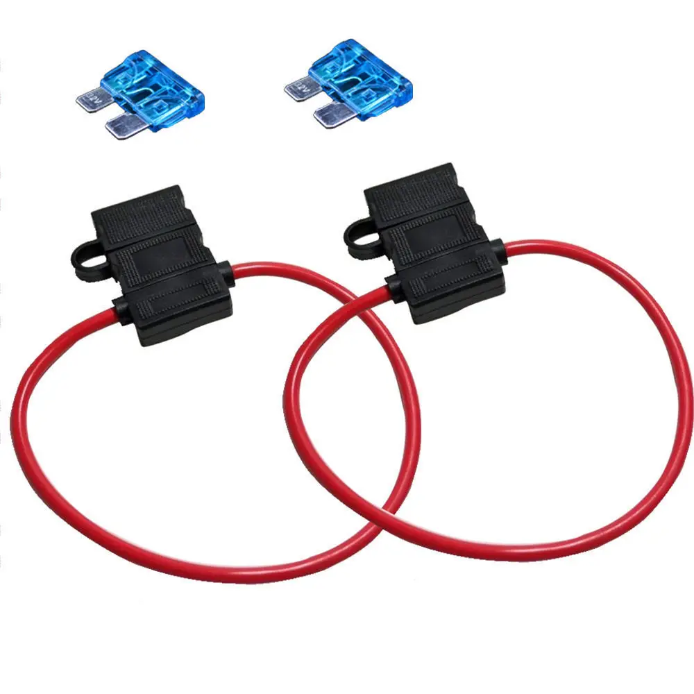 EE support  2Pcs 10 Gauge ATC Fuse Holder W/ FUSE IN-LINE AWG Wire Copper 12V Blade Universal Car Accessories Sales