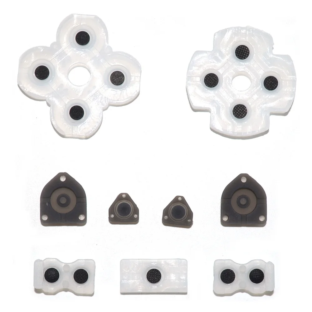 100 conjuntos de almofadas de botão condutoras, borracha macia de silicone para sony playstation 4 e ps4