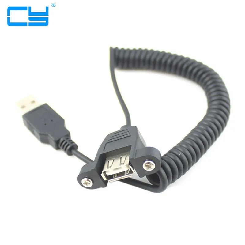 

5pcs USB 2.0 Um Macho para Femea Extensao Cabo de Extensao Com Panel Mount Screw Buraco