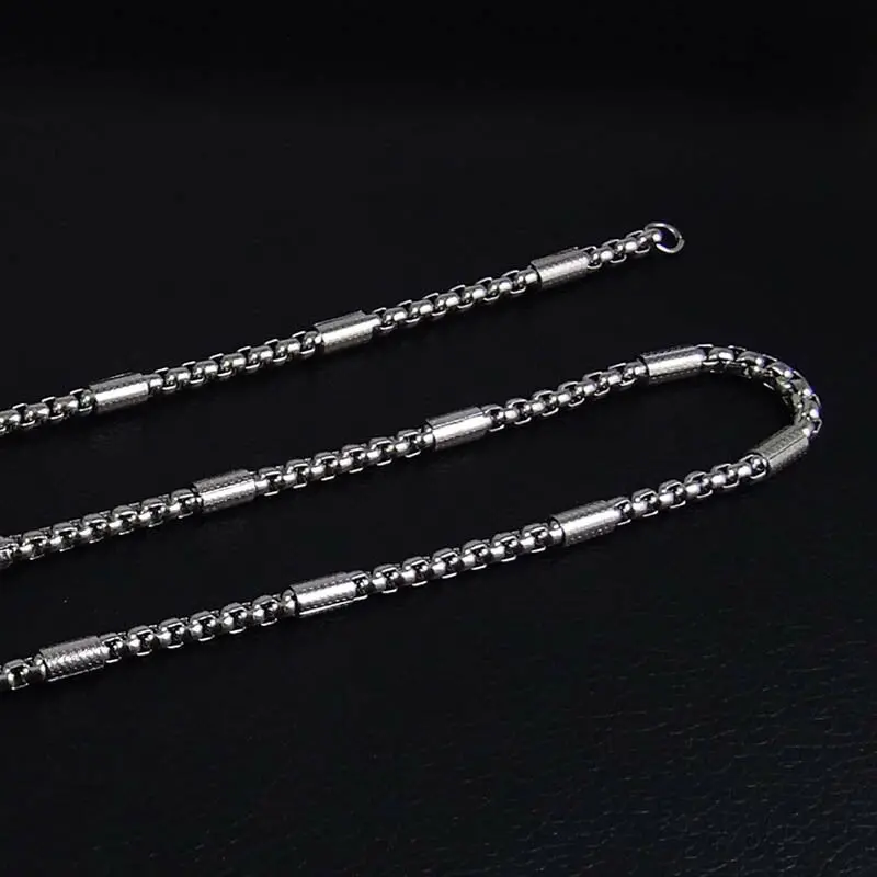 Hiphop/Rock Style Stainless Steel Link Chain Necklace For Men Gift Box Chain Length 50/60/70/80/90CM