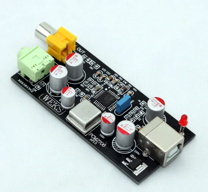 Placa decodificadora de tarjeta de sonido para amplificador, nivel de fiebre DAC con dispositivo de audio, compatible con WINXP, WIN7, WIN8, 32bit-64bit, USB PCM2706