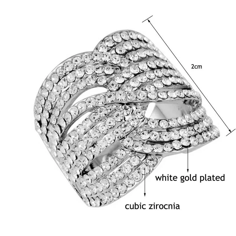 SINLEERY Luxury Full Cubic Zirconia Female Big Rings For Women Silver Color Party Wedding Rings Bridal Jewelry