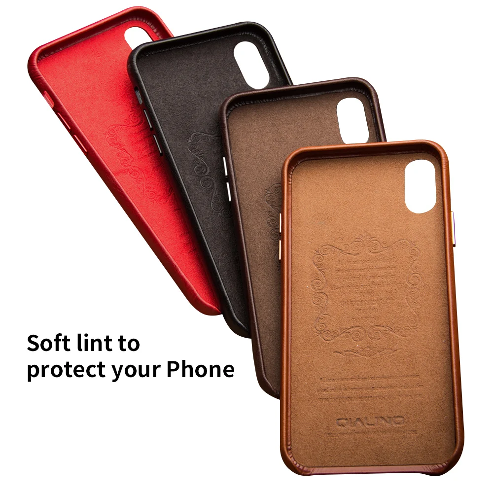 QIALINO Genuine Leather Phone Case for Apple for iPhone 11 Pro XR XS X XS Max 7 8 Plus SE2 2020 Fashion Luxury Ultra Thin Cover