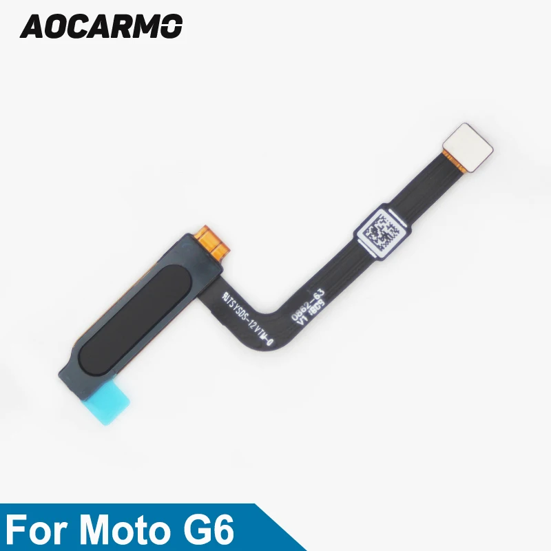 

Aocarmo Black Home Button Main Key Touch ID Fingerprint Flex Cable Replacement Assembly For Motorola Moto G6 5.7"