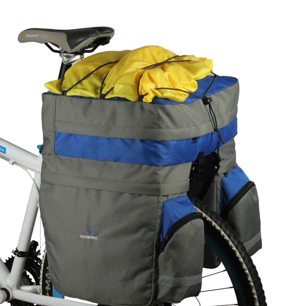Bicycle Carrier Bag, Rear Rack Trunk, Bike Luggage, Back Seat Pannier, Cycling Saddle Storage, Rain Cover, 60L