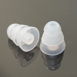 POYATU Triple Flange Eartips for Shure Se215 SE535 SE315 420 425 530 Westone In-Ear Headphones Earbuds Transparent  Large size
