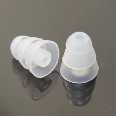 POYATU Triple Flange Eartips for Shure Se215 SE535 SE315 420 425 530 Westone In-Ear Headphones Earbuds Transparent Large size