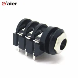 10PCS 6.35mm Jack Stereo Type With Short PCB Terminal Panel Mount PJ-644C Plastic Audio Female Stereo 1/4'' Phone Jack