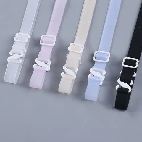 여성 1cm 1.5cm 1.8cm 폭 실리콘 브래지어 스트랩 미끄럼 방지 탄성 투명 브래지어 섹시한 보이지 않는 브래지어 스트랩 후크 익스텐더 액세서리
