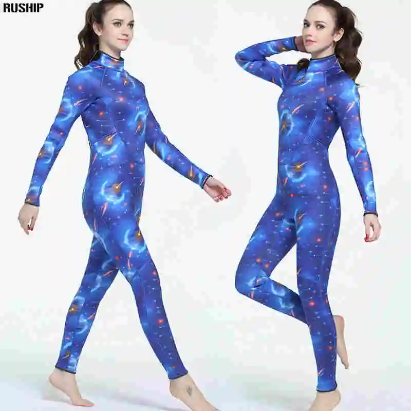 3MM Neoprene Women Diving Suit High Quality Wetsuit Color Stitching Surf Equipment Jellyfish Clothing Long Sleeved Piece Fitted