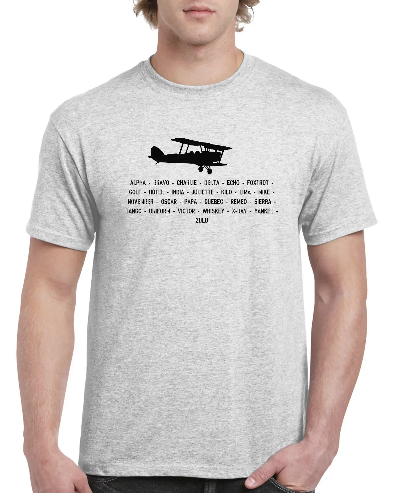 New T Shirts Unisex Funny Tops Tee Basic Models Airplane Alpha Bravo Charlie Delta Echo Foxtrot Golfer T Shirt Logo