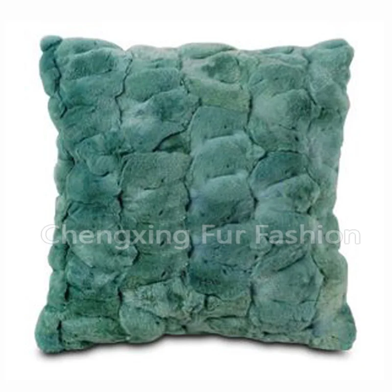 Rex Rabbit Fur Patchwork Sofa Cushion Covers, CX-D-22, 40x40cm