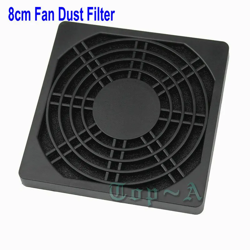 

Gdstime 5Pcs 80mm PC Computer Fan Dust Cover Case 3 in 1 Dustproof Sponge Filter Mesh Black Plastic Guard Strainer 3.15inch