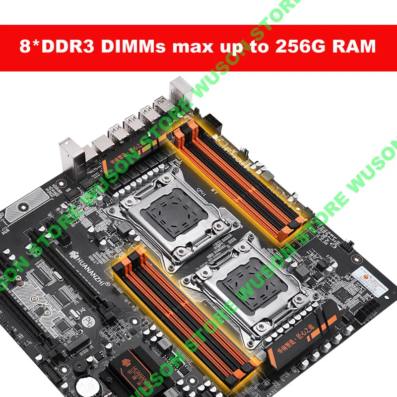 Imagem -06 - Dupla Cpu Soquete Motherboard Boa Mainboard com Nvme Ssd Slot M.2 Portas Ethernet Giga Ddr3 Dimms à Venda Huananzhi-x798d