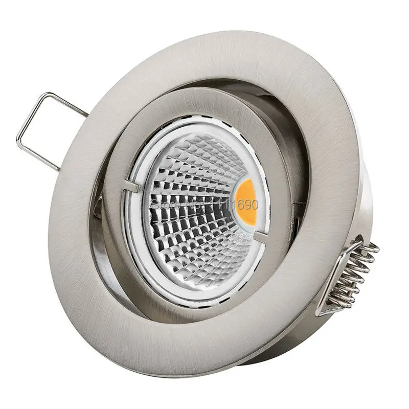 Ceiling lamp fixture Recessed  round Sand nickel downlight kit Gu10 MR16 base with 50MM led bulbs 3W 5W 7W 9W and Halogen lamp