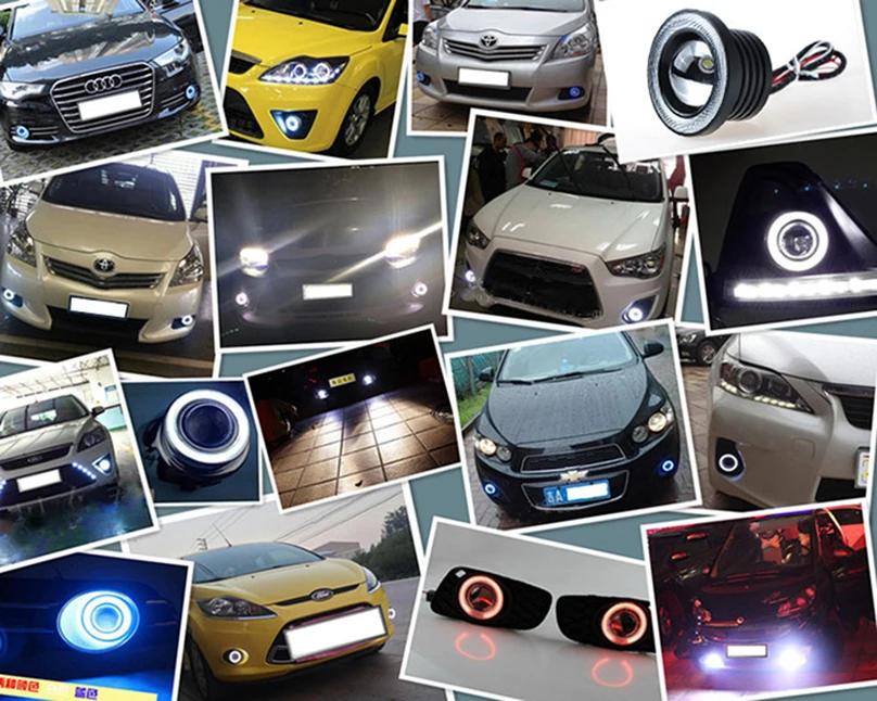 Universal Car COB LED Angel Eye DRL Fog Lights 64/76/89mm - Image 6