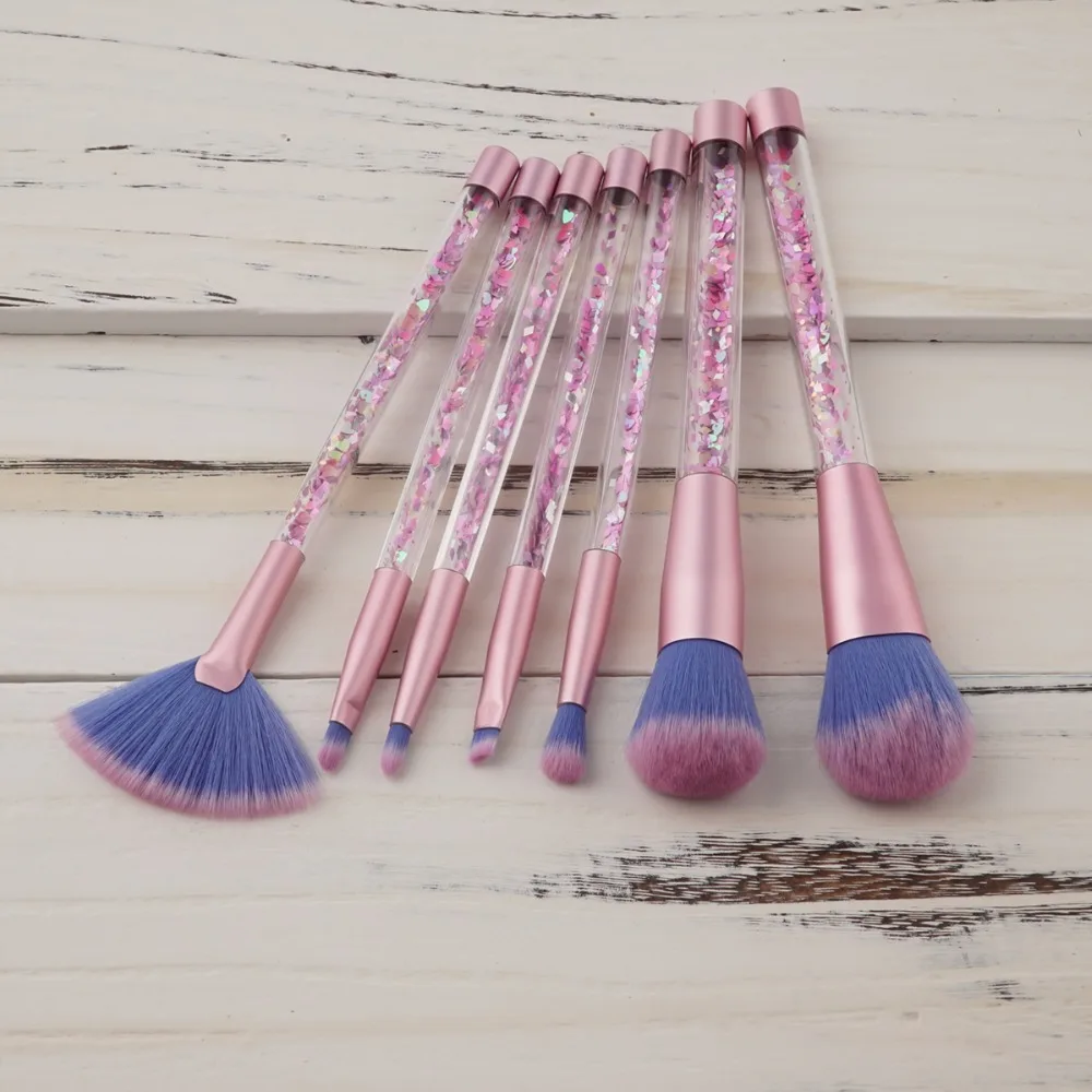 

7pcs Crystal diamond makeup brush set for beautiful women powder foundation Blush make up brush tools face pennelli trucco