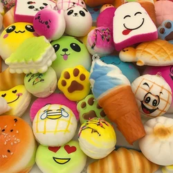 20Pcs Squeeze Squishys Cute Bread Cell Phone Decoration Random Anti stress Squishys Soft Panda/Bread/CakePhone Straps Pendant