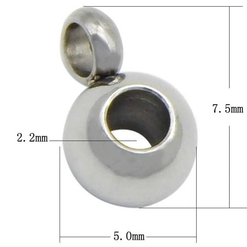 10pcs Stainless Steel Large Hole Beads Clasp for Jewelry Making Diy Leather Rope Bracelet Pendant Charms Connector Components