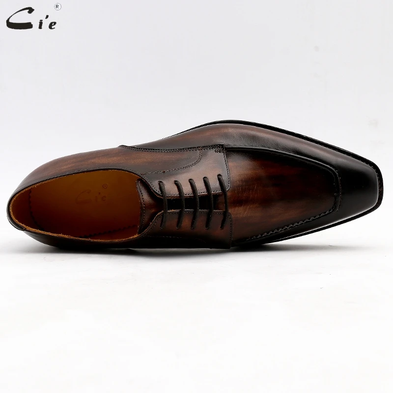 cie men dress shoes leather patina brown men office shoe genuine calf leather outsole men suits formal leather handmade No.7