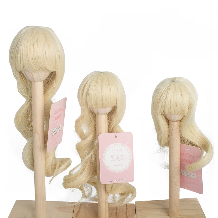 Bjd Doll SD Doll 1/3 1/4 1/6 Female Doll  Bangs Light blonde Long Curly Hair for doll size 18-19cm