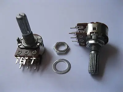 4 Pcs B20K Dual Stereo Potentiometer Potten 20 Mm Split