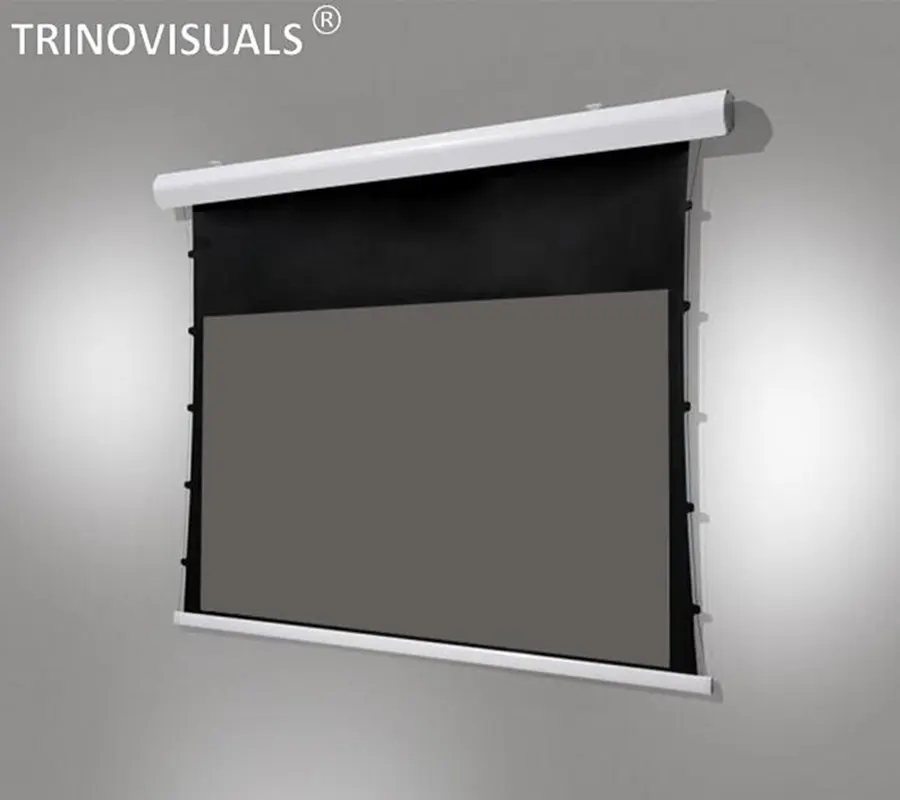 T1ALRH92,92inch 16:9 HDTV Ambient light rejecting black crystal tab tension motorized projector screens For long throw projector