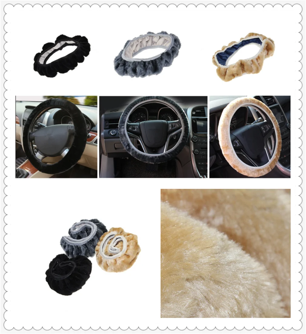 Car steering wheel cover plush super soft handle telescopic for Jeep Renegade Cherokee Wrangler Compass Patriot