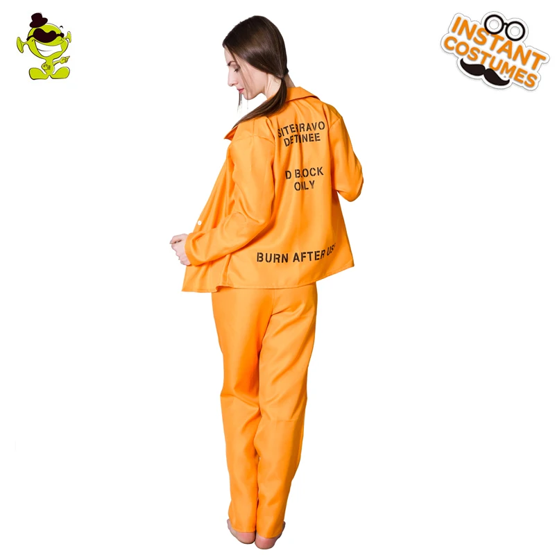 Volwassen Gevangene Kostuums Cosplay Oranje Gevangene Outfits Party Fancy Dress Up Voor Halloween Mannen En Vrouwen Kostuums