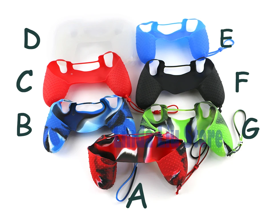 5 قطع 30 قطعة غطاء حماية ناعم من السيليكون اللاسلكي مع حزام معصم لوحدة تحكم PS4