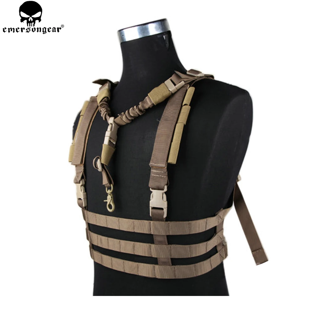 EMERSONGEAR MOLLE System Low Profile Chest Rig Vest Hunting Airsoft Vest Profile Chest Rig Tactical Vest EM7452