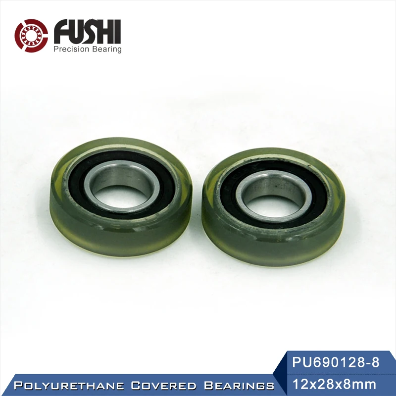 

PU 6901 Polyurethane Covered Bearing 12*28*8 mm ( 2 Pcs ) Shaft 12mm PU690128-8 Urethane Cover PU6901 Bearings