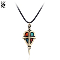 Hot Anime Ao no Exorcist Blue Color Pendant Necklace Cosplay Accessores maxi Leather jewelry statement Necklace