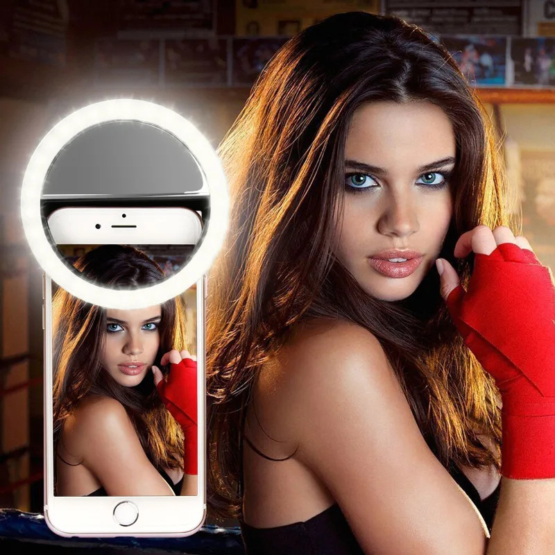 

Selfie Ring Mobile Phone Clip Lens Light Lamp Led Bulbs Emergency Dry Battery for Photo Camera Well Smartphone AAA Beauty Will