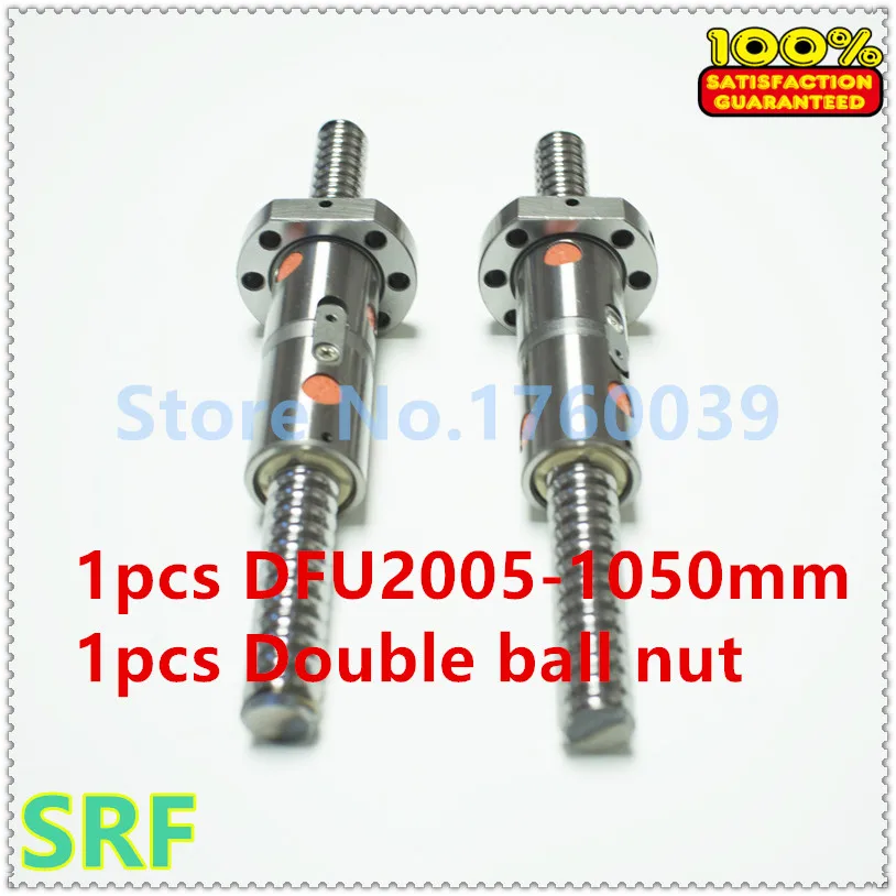 Шариковый винт RM2005, 20 мм, Длина 1050 мм, с двойной шариковой гайкой DFU2005, 1 шт.