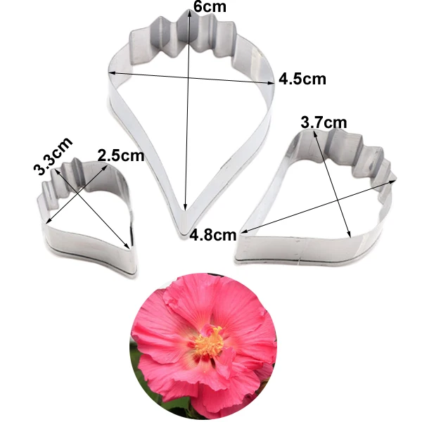 Hibiscus Flower Veiner &Cutter Silicone Mould Cake Decorating Tools ,Sugarcraft Mold Fondant Gumpaste Candy Mold CS275