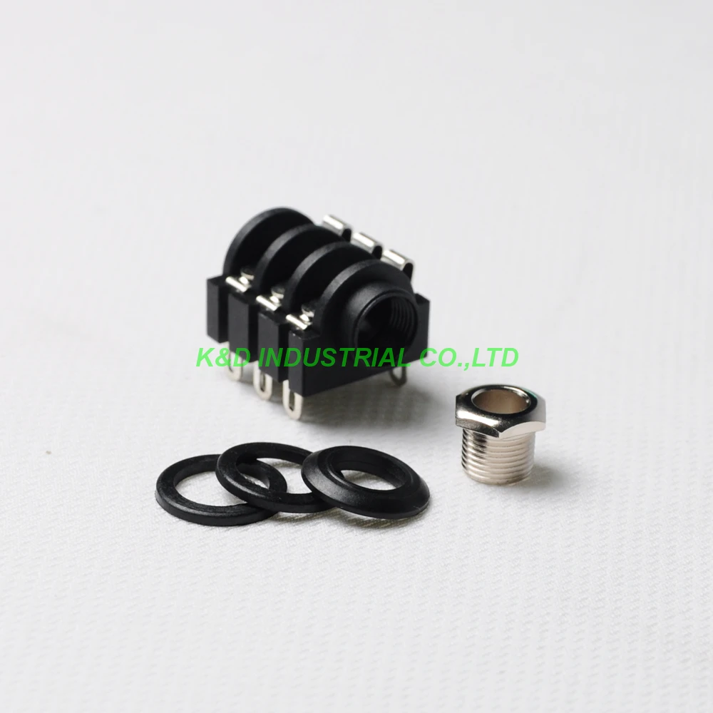 Tubo de Audio para auriculares, conector para teléfono de 1/4 pulgadas, 6,35, 6 pines, amplificador de guitarra estéreo, 10 Uds.