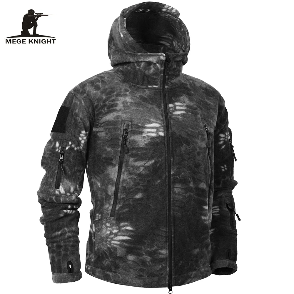 Mege Brand Autumn Winter Military Fleece Camouflage Tactical Men\'s Clothing Polar Warm Multicam Army Men Coat Outwear Hoodie