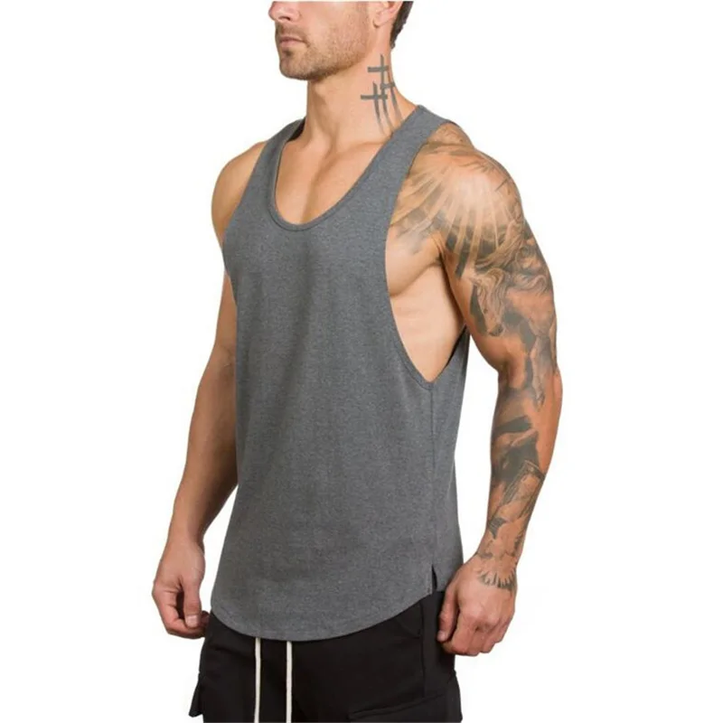 Marka męskie koszulki bez rękawów letnie bawełniane męskie podkoszulki odzież gimnastyczna podkoszulek do kulturystyki Fitness tanktops tees