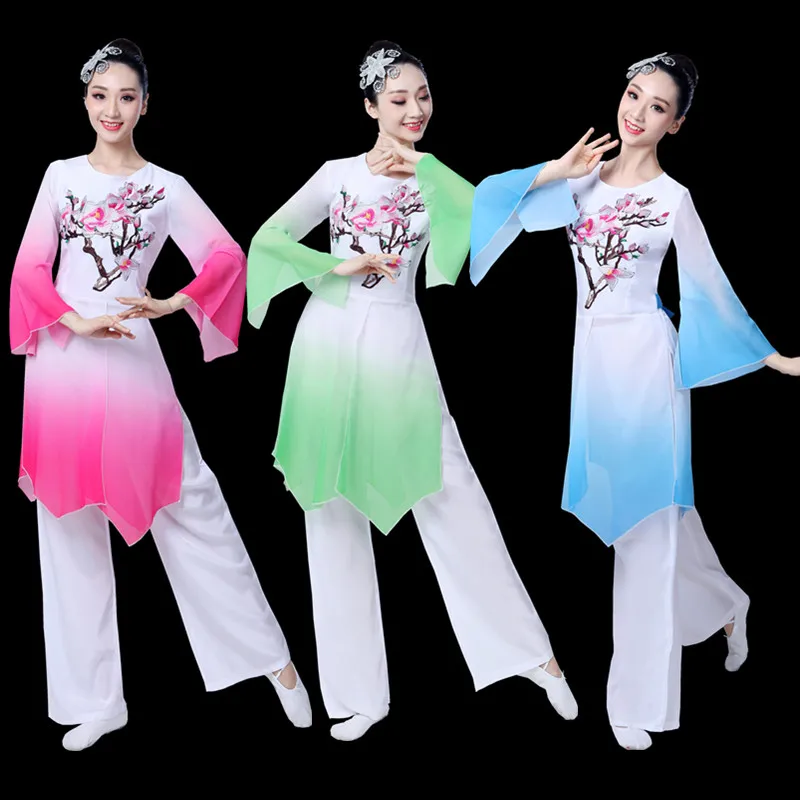 

Hanfu classical dance costume female elegant adult fan dance performance dance costume chinese folk dance costume for woman