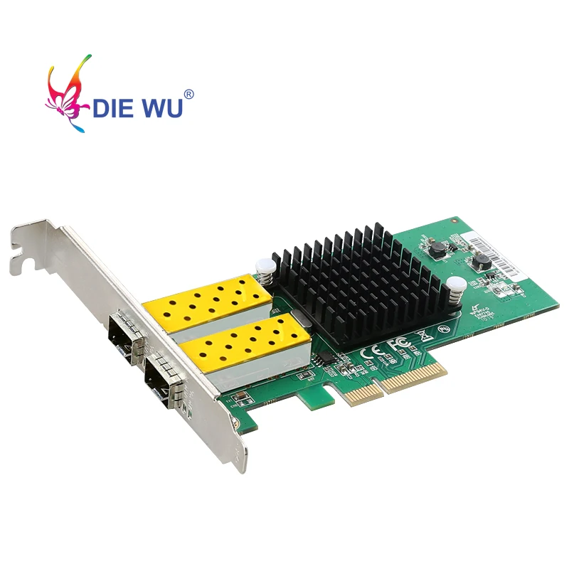 

DIEWU 2 Port SFP network card 1G fiber optic network Adapter PCIe 4X Server Lan card with Intel 82576