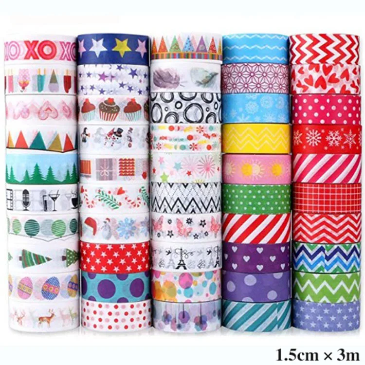 50pcs/set Wholesale paper color printing DIY hand tent decoration and paper tape washi tape cute Kawai